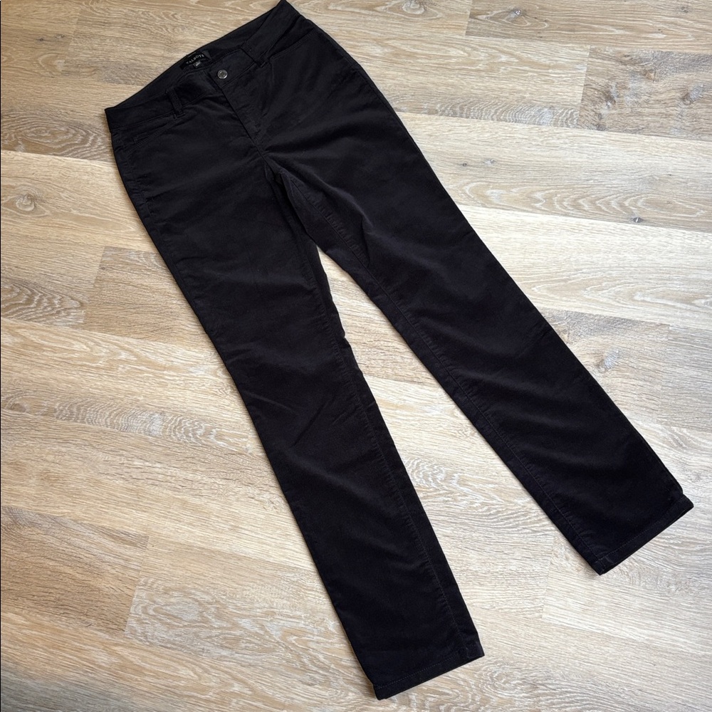 Talbots Black Heritage velveteen pants Straight Leg Casual Boho size 4 women’s